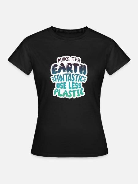 Plastik reduzieren - Frauen T-Shirt - Schwarz