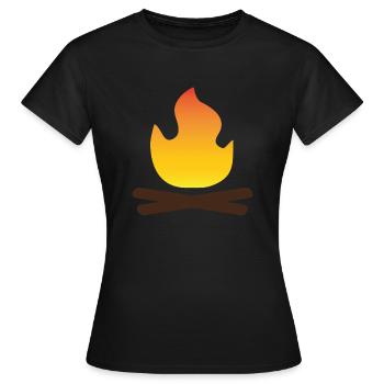 Feu de camp - T-shirt Femme - noir - Devant - AI Model Female 172 dark (172cm)