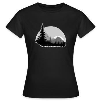 Paysage rond - T-shirt Femme - noir - Devant - AI Model Female 172 dark (172cm)
