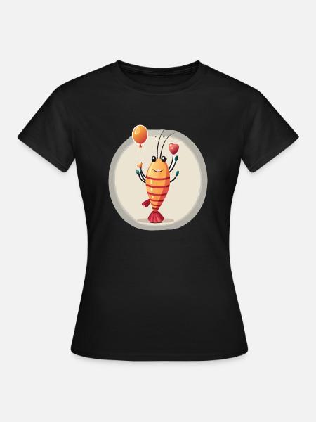 Garnele - Frauen T-Shirt - Schwarz