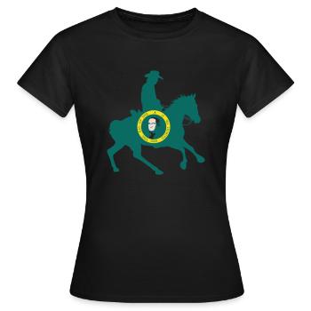 Washington State Flag Cowboy - Women's T-Shirt - black - Front - AI Model Female 172 dark (172cm)