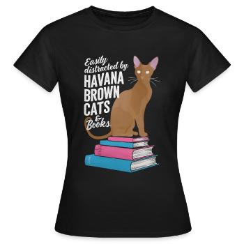 Katze Havanna Braun Geschenk - Frauen T-Shirt - Schwarz - Vorne - AI Model Female 172 dark (172cm)