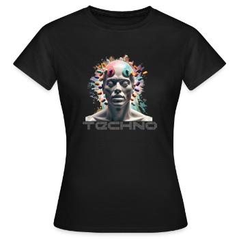 Techno Drogen Geschenk Geschenkidee - Frauen T-Shirt - Schwarz - Vorne - AI Model Female 172 dark (172cm)