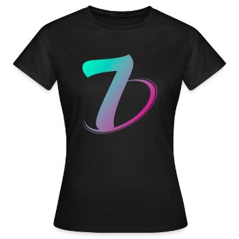 Nummer 7 mehrfarbig - Frauen T-Shirt - Schwarz - Vorne - AI Model Female 172 dark (172cm)