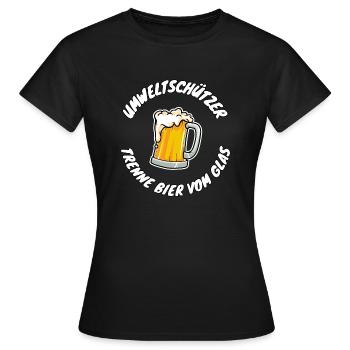 Umweltschützer - Trenne Bier vom Glas - Männertag - Frauen T-Shirt - Schwarz - Vorne - AI Model Female 172 dark (172cm)