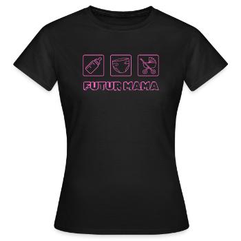 Werdende Mutter - Frauen T-Shirt - Schwarz - Vorne - AI Model Female 172 dark (172cm)