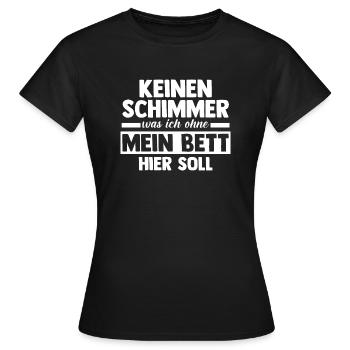 Lève-tard Shlafen paresseux - T-shirt Femme - noir - Devant - AI Model Female 172 dark (172cm)