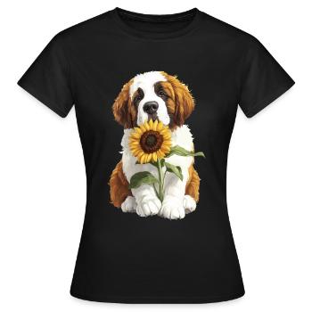 Bernhardiner - Frauen T-Shirt - Schwarz - Vorne - AI Model Female 172 dark (172cm)