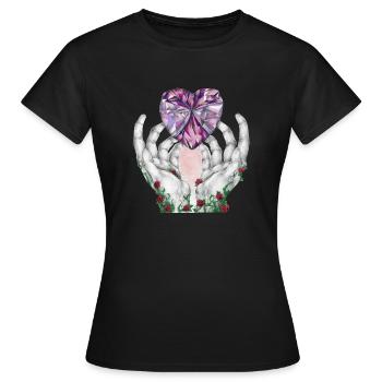 07. Liebesseele - Frauen T-Shirt - Schwarz - Vorne - AI Model Female 172 dark (172cm)
