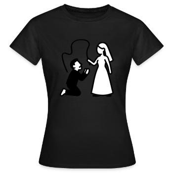 Couple marié Mariage Fouet - T-shirt Femme - noir - Devant - AI Model Female 172 dark (172cm)