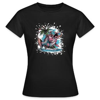 Whale Summer Vacation - Women's T-Shirt - black - Front - AI Model Female 172 dark (172cm)