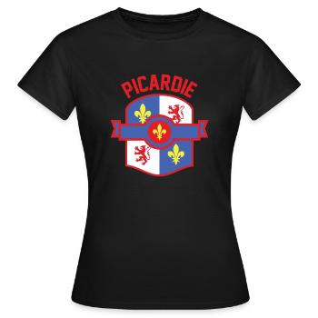 Picardie Blason - T-shirt Femme - noir - Devant - AI Model Female 172 dark (172cm)