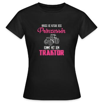 Vergiss die Kutsche Prinzessin Traktor Geschenk - Frauen T-Shirt - Schwarz - Vorne - AI Model Female 172 dark (172cm)
