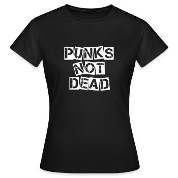 Punks not dead punk rock punk anarchy gift - Women's T-Shirt - black - Front - AI Model Female 172 dark (172cm)