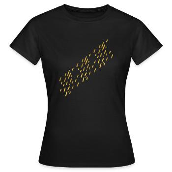 gold rain, gold, golden rain, cool idea - Women's T-Shirt - black - Front - AI Model Female 172 dark (172cm)