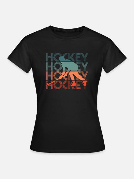 Retro Field Hockey Field Hockey Player Hockey Player - Women's T-Shirt - black