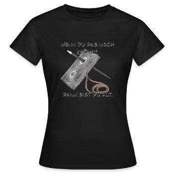 Kassette - Frauen T-Shirt - Schwarz - Vorne - AI Model Female 172 dark (172cm)
