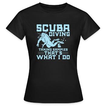 Plongée sous-marine et prélèvement d’échantillons Ocean Student - T-shirt Femme - noir - Devant - AI Model Female 172 dark (172cm)
