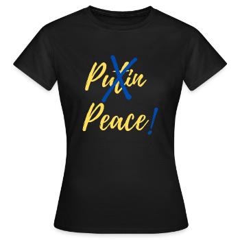 War against Putin and for peace - Women's T-Shirt - black - Front - AI Model Female 172 dark (172cm)