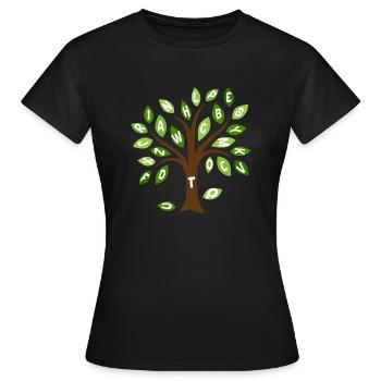 Alphabet leaf tree - Women's T-Shirt - black - Front - AI Model Female 172 dark (172cm)