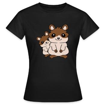 Famille Hamster petit enfant - T-shirt Femme - noir - Devant - AI Model Female 172 dark (172cm)