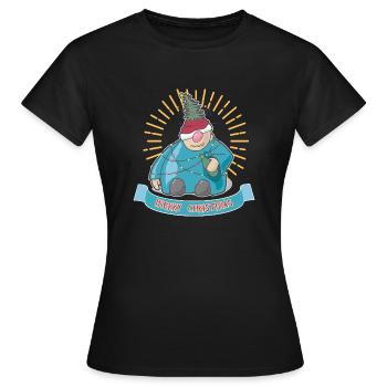 Joyeux Noël charmant mignon ivrogne Gnome - T-shirt Femme - noir - Devant - AI Model Female 172 dark (172cm)