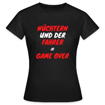 Nüchtern und Fahrer - Frauen T-Shirt - Schwarz - Vorne - AI Model Female 172 dark (172cm)