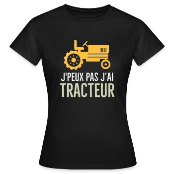 Tracteur - T-shirt Femme - noir - Devant - AI Model Female 172 dark (172cm)