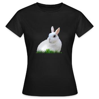 Kaninchen Hase Ostern Osterhase Tier Fauna - Frauen T-Shirt - Schwarz - Vorne - AI Model Female 172 dark (172cm)