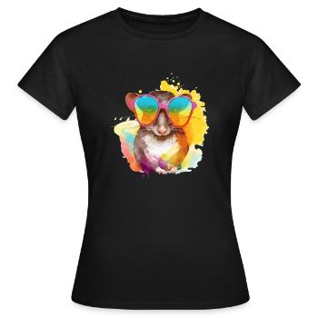 Mix la musaraigne à lunettes - T-shirt Femme - noir - Devant - AI Model Female 172 dark (172cm)