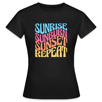 Sunrise Sunburn Sunset Repeat - Women's T-Shirt - black - Front - AI Model Female 172 dark (172cm)