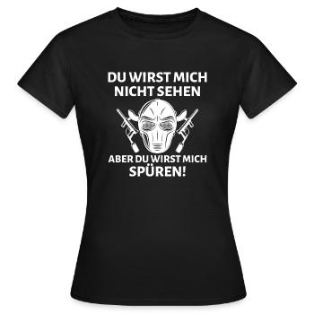 Paintball Airsoft - Frauen T-Shirt - Schwarz - Vorne - AI Model Female 172 dark (172cm)
