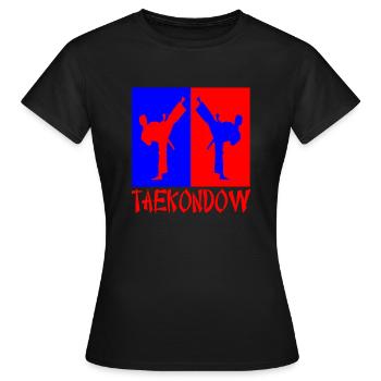 Tkd rouge et bleu - T-shirt Femme - noir - Devant - AI Model Female 172 dark (172cm)