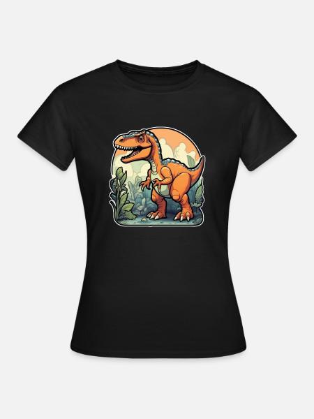 Karikatur-Dinosaurier - Frauen T-Shirt - Schwarz