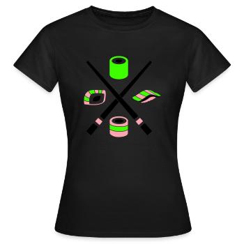 sushi - Frauen T-Shirt - Schwarz - Vorne - AI Model Female 172 dark (172cm)
