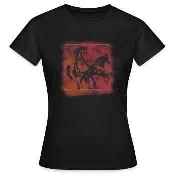 Chevaux sauvages - T-shirt Femme - noir - Devant - AI Model Female 172 dark (172cm)