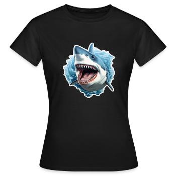 Hai im Ozean - Frauen T-Shirt - Schwarz - Vorne - AI Model Female 172 dark (172cm)