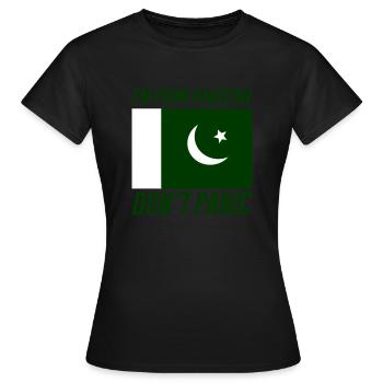 pakistan dont panic - Frauen T-Shirt - Schwarz - Vorne - AI Model Female 172 dark (172cm)