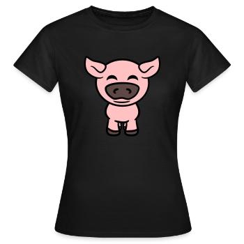 Petit Cochon Mignon Cochon Animal Amour - T-shirt Femme - noir - Devant - AI Model Female 172 dark (172cm)