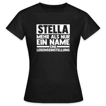 Prénom Stella - T-shirt Femme - noir - Devant - AI Model Female 172 dark (172cm)