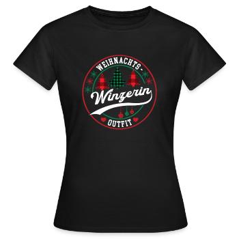 Winzerin Weihnachten Winzerei XMAS Outfit - Frauen T-Shirt - Schwarz - Vorne - AI Model Female 172 dark (172cm)