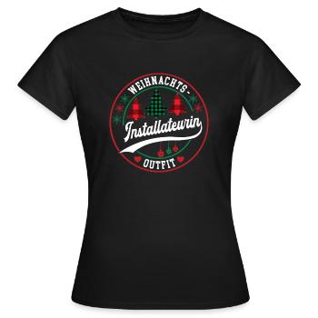 Installateurin Weihnachten Installateur Firma - Frauen T-Shirt - Schwarz - Vorne - AI Model Female 172 dark (172cm)