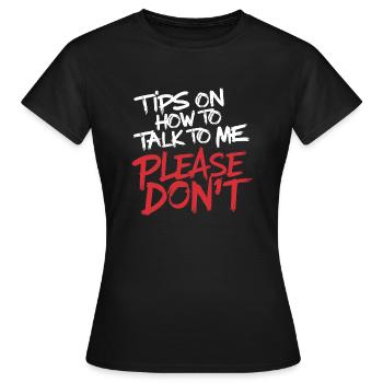 Introverti et sans conversation - T-shirt Femme - noir - Devant - AI Model Female 172 dark (172cm)