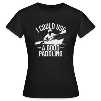 Pagayer avec passion - T-shirt Femme - noir - Devant - AI Model Female 172 dark (172cm)
