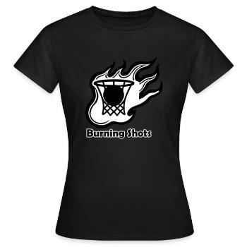 Basketball in Flammen - Design mit brennenden Schüssen - Frauen T-Shirt - Schwarz - Vorne - AI Model Female 172 dark (172cm)