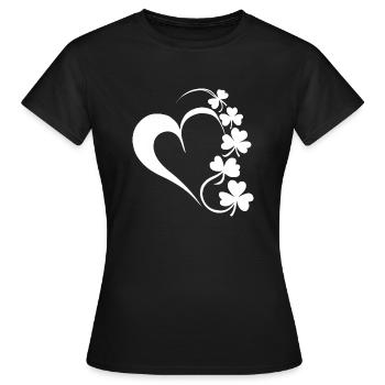 Herz und Klee - Frauen T-Shirt - Schwarz - Vorne - AI Model Female 172 dark (172cm)