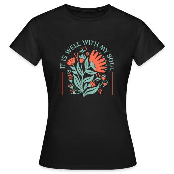 Blumen und seele - Frauen T-Shirt - Schwarz - Vorne - AI Model Female 172 dark (172cm)