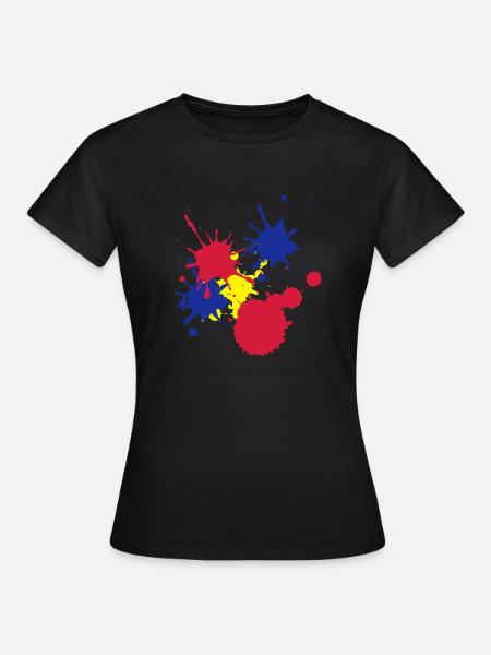 Farbkleckse - Frauen T-Shirt - Schwarz