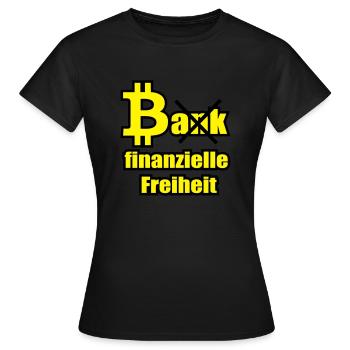 Bitcoin vs Bank - Frauen T-Shirt - Schwarz - Vorne - AI Model Female 172 dark (172cm)