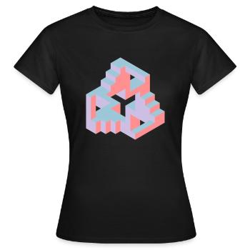 Impossible Figures 77B - Women's T-Shirt - black - Front - AI Model Female 172 dark (172cm)
